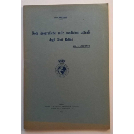 Note geografiche sulle condizioni attuali degli Stati Baltici (Estonia)