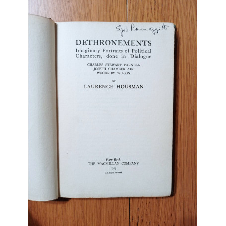 DETHRONEMENTS Imaginary Portraits of Political Charachters  done i Dialoque