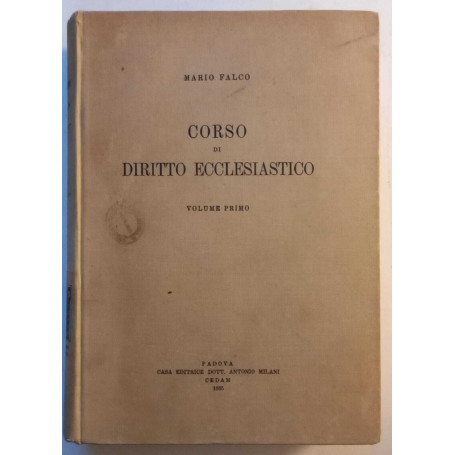 Corso di Diritto Ecclesiastico. Vol. I