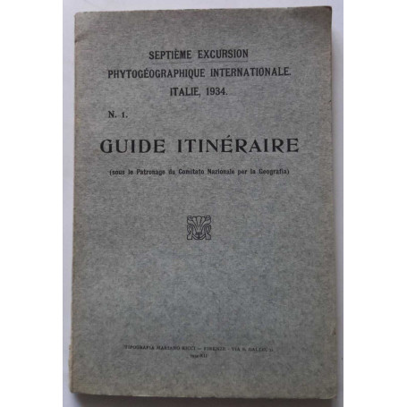 Septième excursion phytogéographique internationale Italie 1934 guide itinéraire