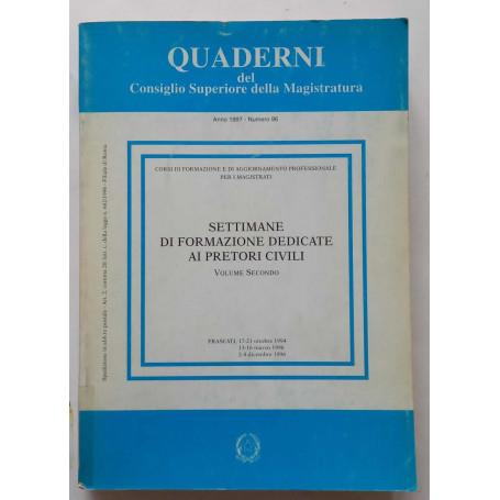 Settimane di formazione dedicate ai Pretori civili. Vol. 2