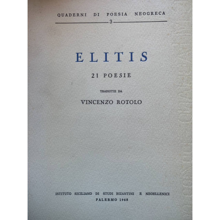 Elitis. 21 poesie