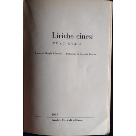 Liriche cinesi. (1753 a. C. - 1278 d. C.)