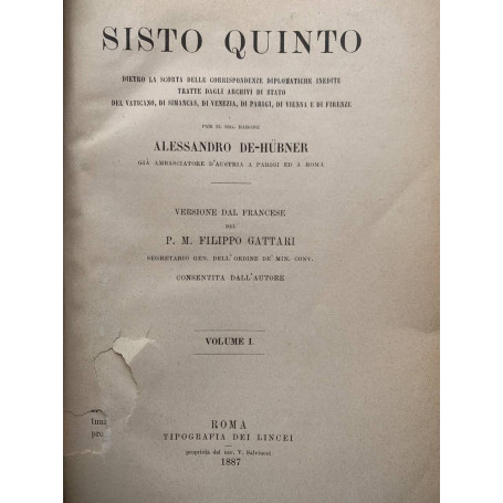 Sisto Quinto. Volume I