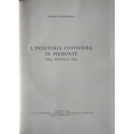 L'industria cotoniera in Piemonte nel secolo XIX
