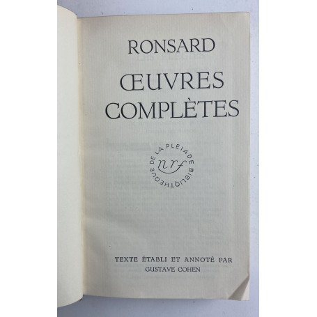 Ronsard. Oeuvres completes
