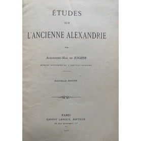 Etudes sur l'ancienne Alexandrie