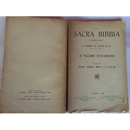 La Sacra Bibbia. Il Vecchio Testamento. Volume II Giosué-Giudici-Ruth- I e II dei Re