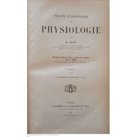 Traitè élémentaire de physiologie