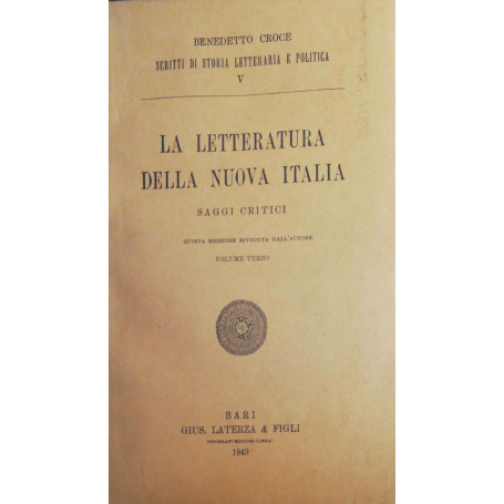 La letteratura della nuova Italia Vol III