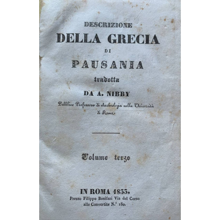 Descrizione della Grecia. Volume terzo