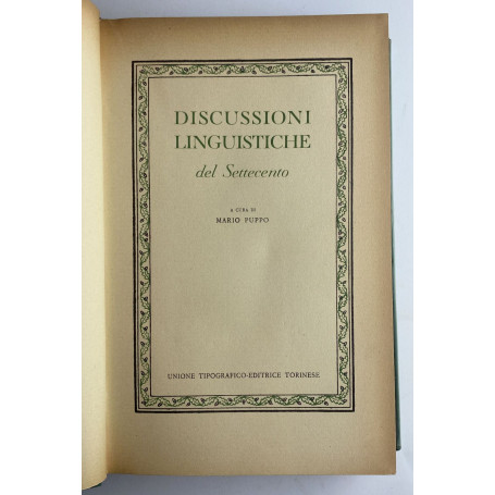 Discussioni linguistiche del Settecento