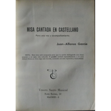 Misa cantada en castellano