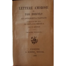 Lettere amorose ad Antonietta Fagnani