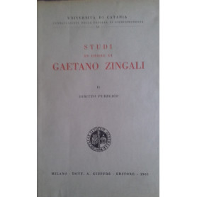 Studi in onore di Gaetano Zingali. Tomo II - Diritto PubblicoLibrisaggi