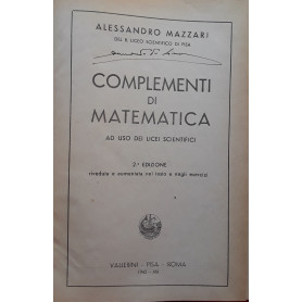 Complementi di matematica ad uso dei licei scientifici