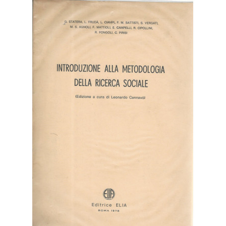 Introduzione alla metodologia della ricerca sociale