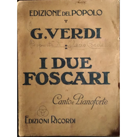 I due Foscari. Canto e pianoforte