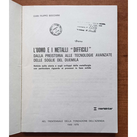 l'uomo e i metalli difficii