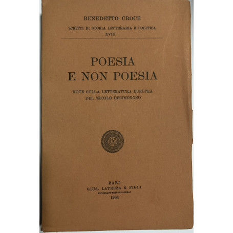 Poesia e non Poesia. Note sulla letteratura Europea del secolo Decimonono.