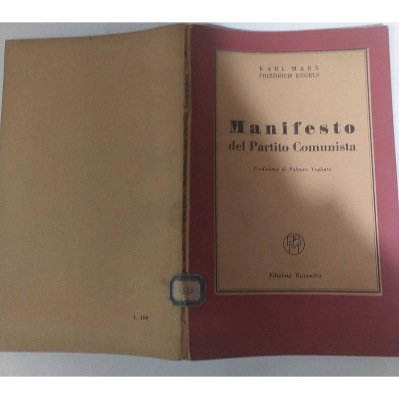 Manifesto del partito comunista : Karl Marx, Friedrich Engels, Librisaggi:  : Libri