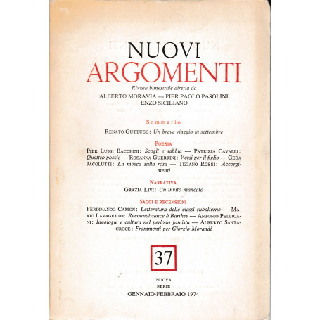 Nuovi argomenti. Nuova serie. Gennaio-Febbraio 1974. n°37