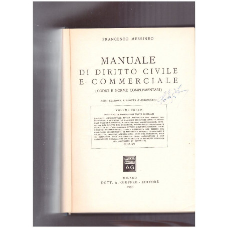 Trattato di Diritto Civile e Commerciale (codici e norme comportamentali) Volume Terzo