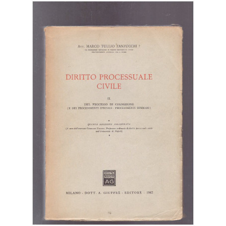 Diritto processuale civile Volume II Del processo di cognizione (e dei procedimenti speciali:procedimenti sommari)