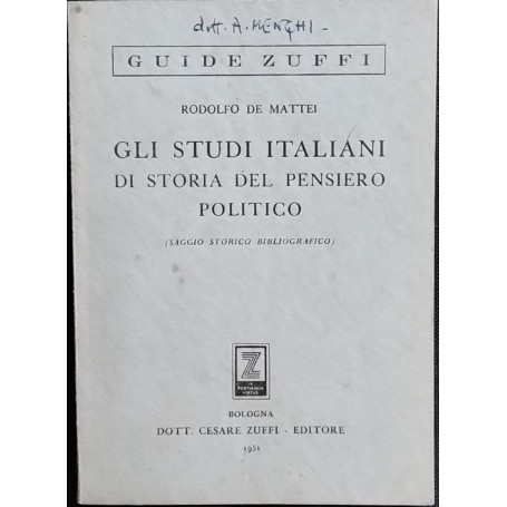 Gli studi italiani di storia del pensiero politico