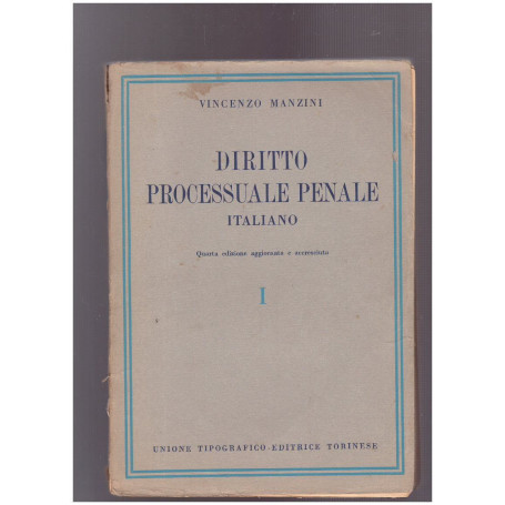 Diritto processuale penale italiano Volume I