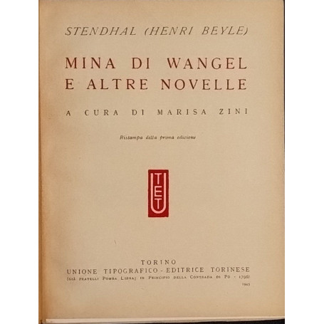 Mina di Wangel e altre novelle