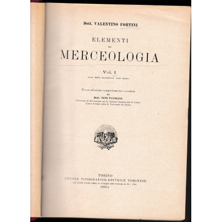 Elementi di Merceologia vol. 1°