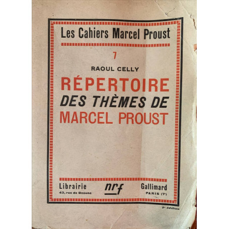 Repertoire des themes de Marcel Proust