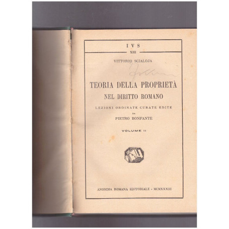 Teoria della Proprietà nel Diritto Romano Volume II