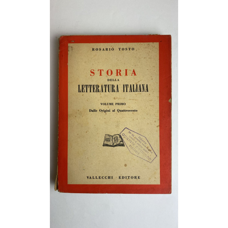 Storia della Letteratura Italiana Volume I. Dalle Origini al Quattrocento