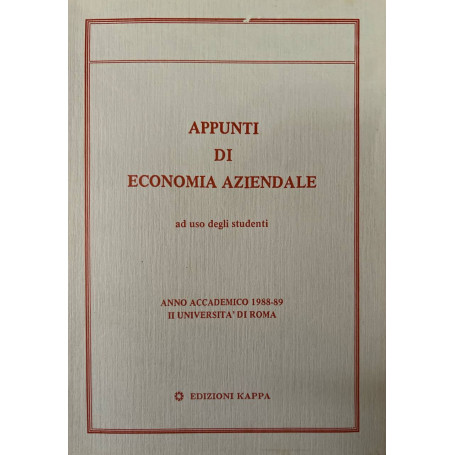 Appunti di economia aziendale ad uso degli studenti