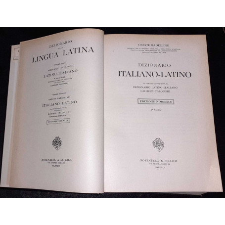 Dizionario italiano-latino. Volume secondo