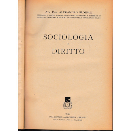 Sociologia e diritto.