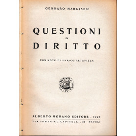 Questioni di diritto. Con note di Enrico Altavilla