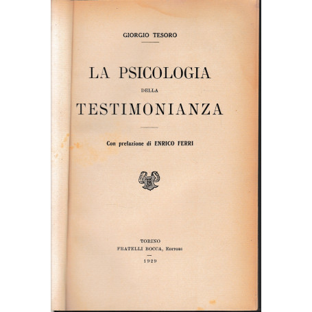 La psicologia della testimonianza.