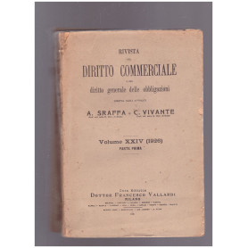 Rivista del Diritto Commerciale e del diritto generale delle obbligazioni Volume XXIV Parte prima