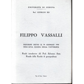 Filippo Vassalli. Discorso detto il 23 gennaio 1956 nell'Aula Magna della Università.