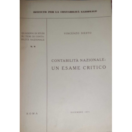 Contabilità nazionale: un esame critico