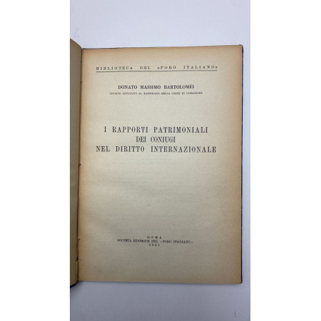 I rapporti patrimoniali dei coniugi nel diritto internazionale