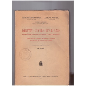 Diritto Civile Italiano Disposizioni sulla legge in generale e Libro I del Codice Tomo Secondo