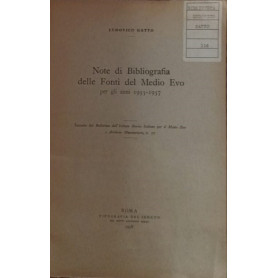 Note di bibliografia delle fonti del Medio Evo per gli anni 1955-1957