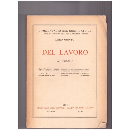 Del Lavoro Libro Quinto Art. 2602-2642