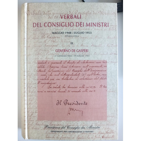 Verbali del Consiglio dei Ministri II Governo De Gasperi