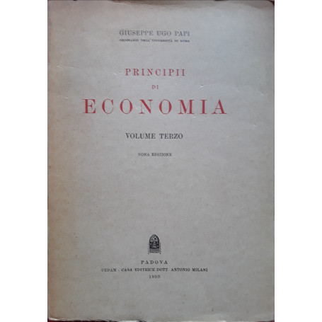 Principii di economia. Volume terzo