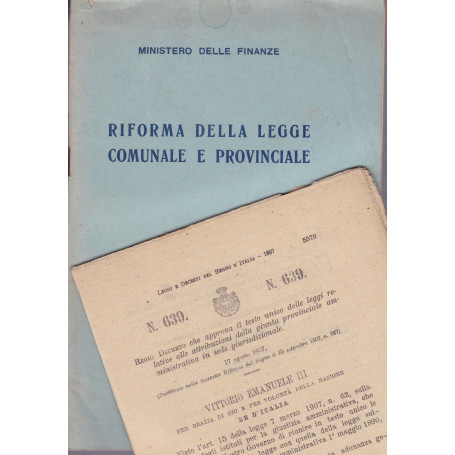 Riforma della legge comunale e provinciale